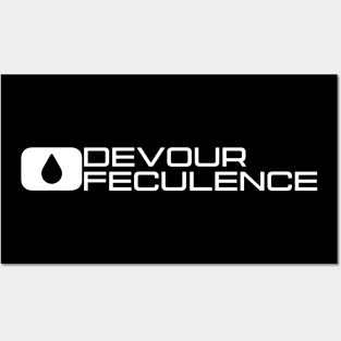 Devour Feculence Minimal Logo White - Milchick Posters and Art